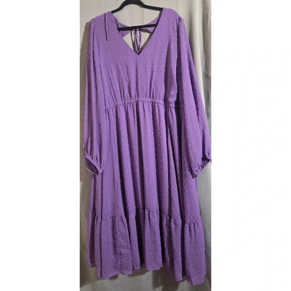 Torrid Purple Textured Open Back A-Line Dress Plus Size 4X